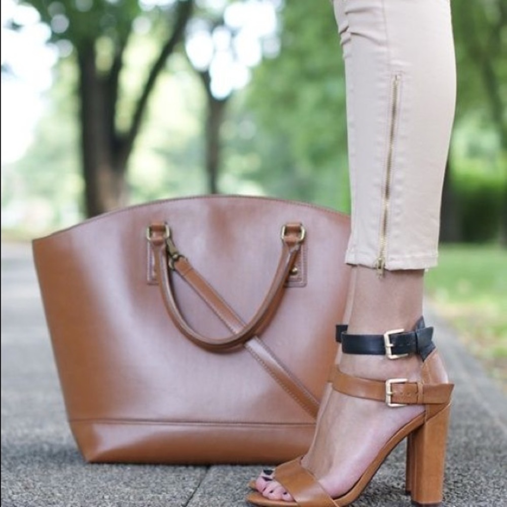 Zara Black Brown Heeled Sandals